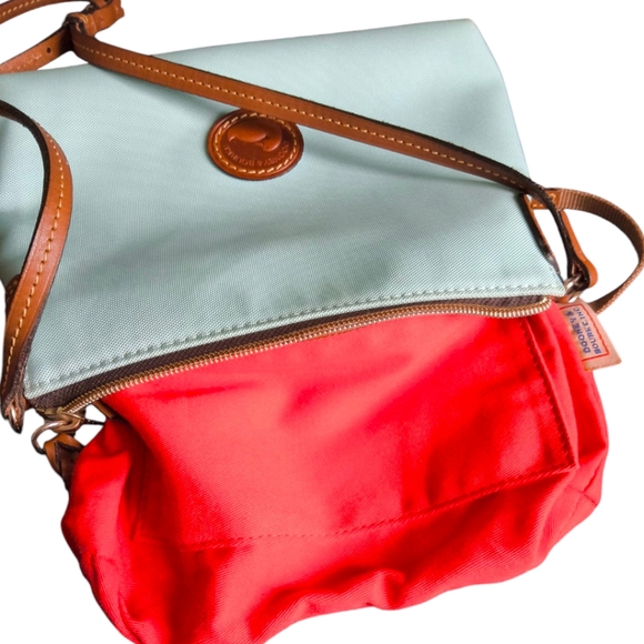 Dooney & Bourke Light Blue and Brown Crossbody Bag - Picture 8 of 10